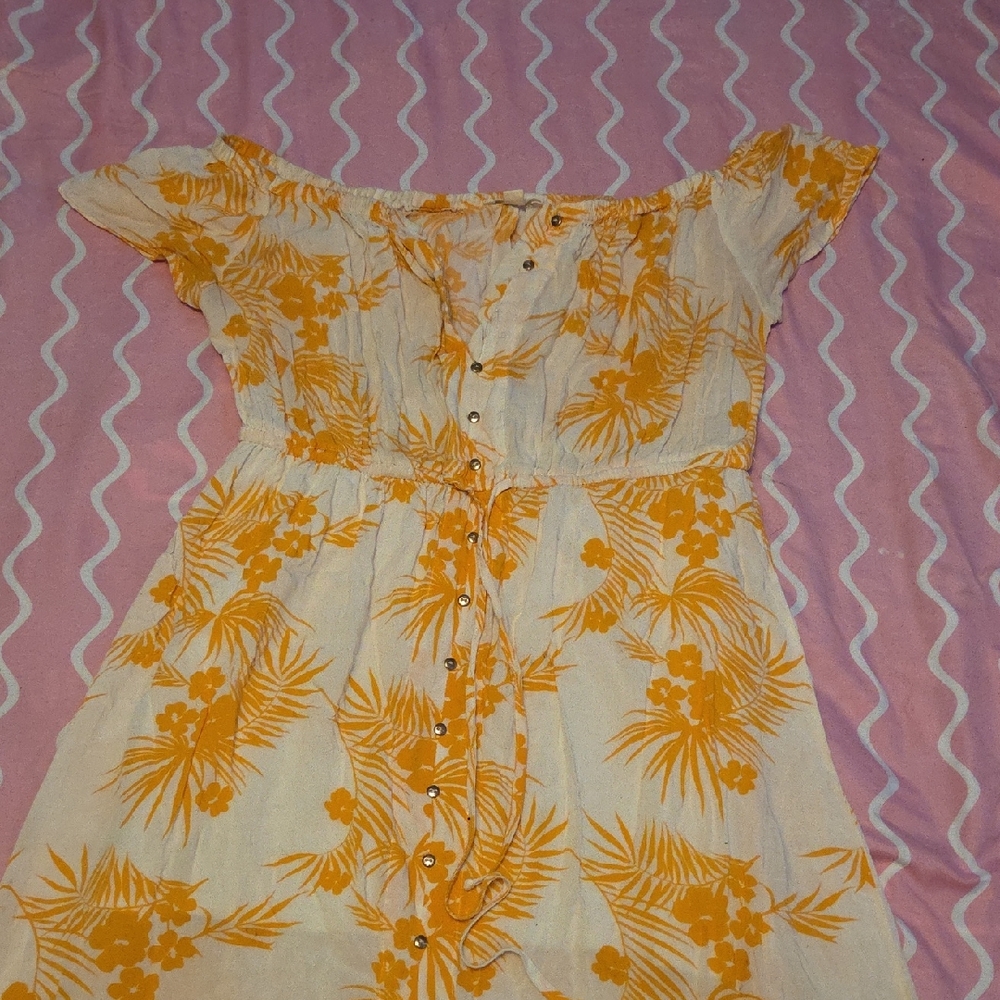 Floral High Low Dress in Yellow